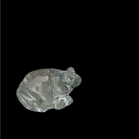 Indiana Crystal Clear Frog Tea Light Holder. Made in USA. ( D) - Picture 3 of 3
